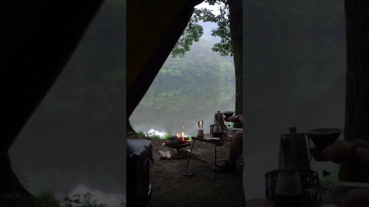 Camping in the woods
