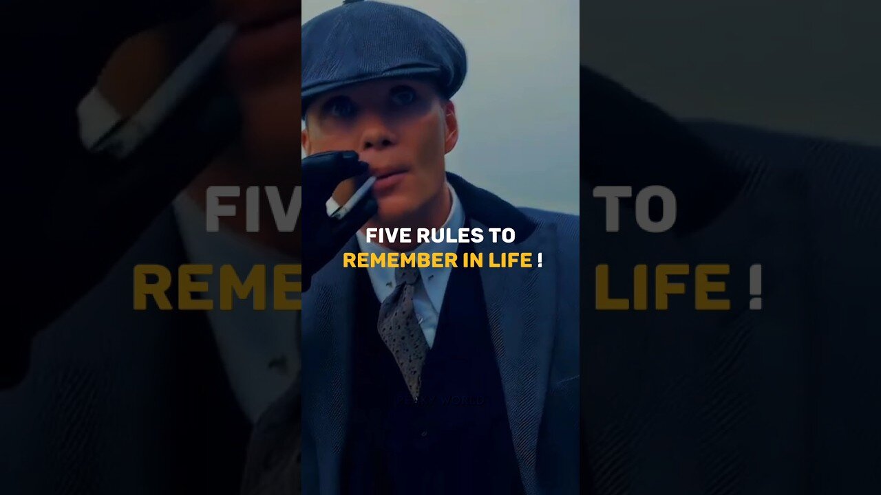 FIVE RULES TO REMEMBER IN YOUR LIFE ~ THOMAS SHELBY || QUOTES #peakyblinders #thomasshelby #Sigma