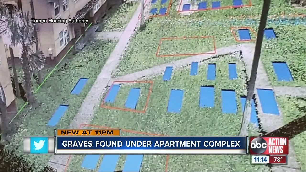 Residents forced to move after more than 100 possible coffins found under Tampa apartment complex