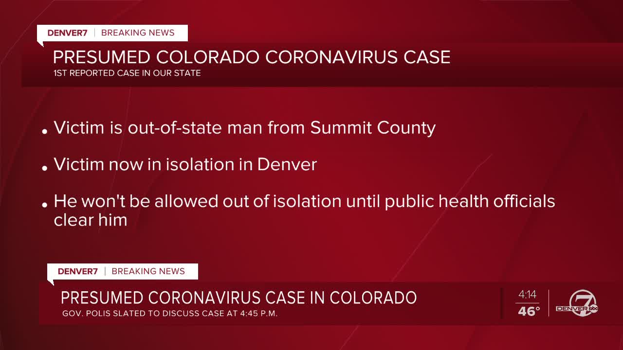 First coronavirus case in Colorado