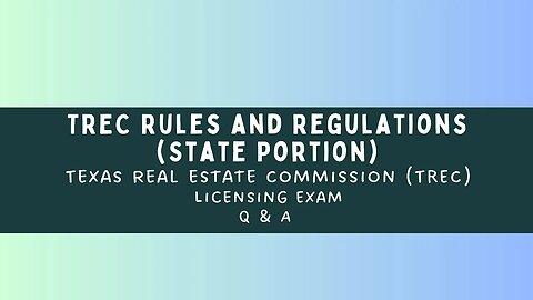 TREC - Texas real estate commission and licensing - State Portion 1