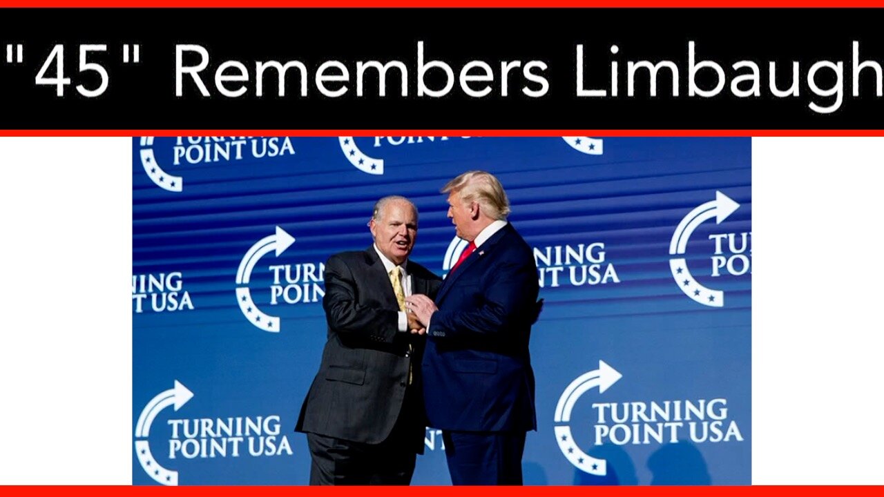 "He Is A Legend" Trump Remembers Rush Limbaugh "He Is A Legend"