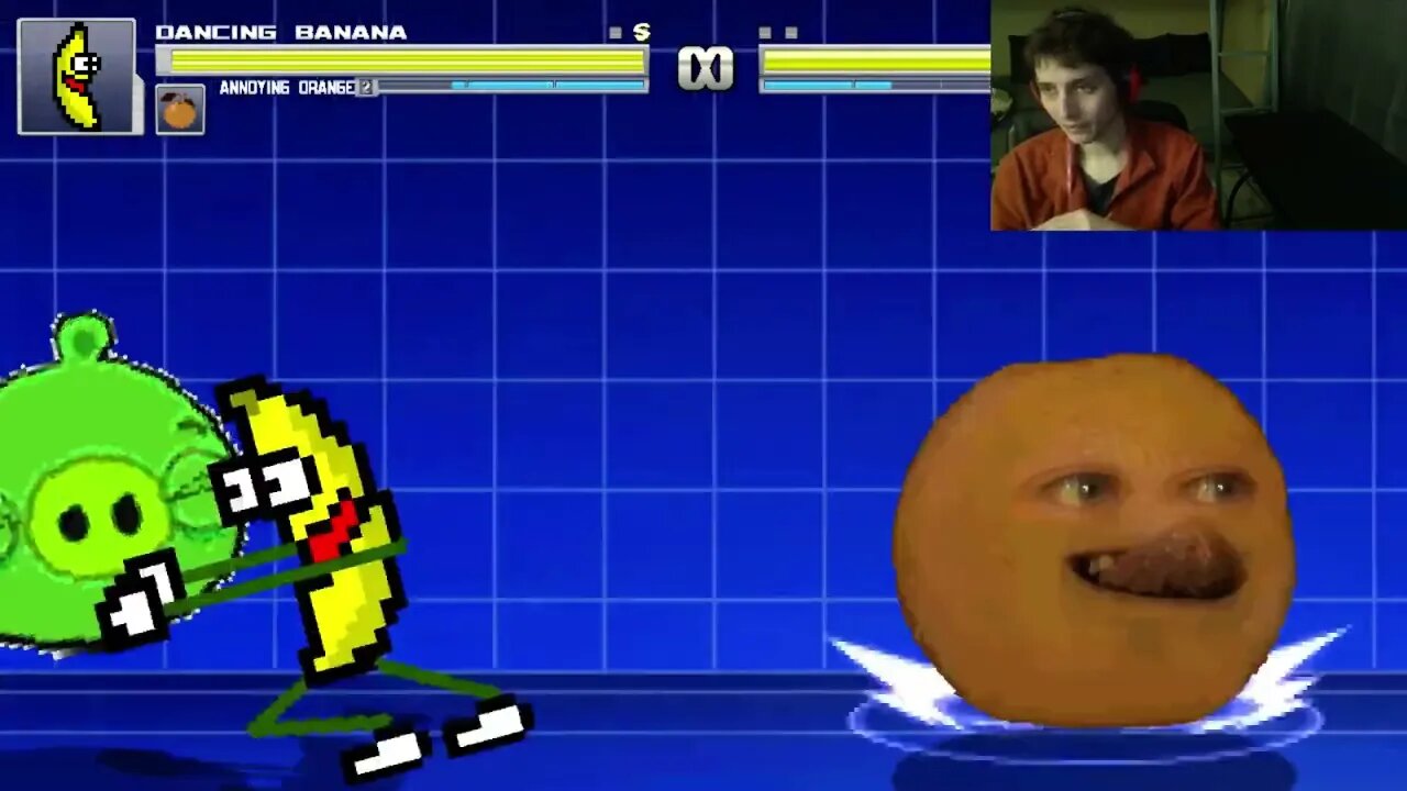 Fruit Characters (Annoying Orange And Dancing Banana) VS The Minion Pig In An Epic Battle In MUGEN