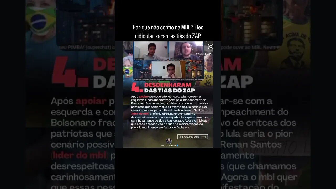 Por que não confio na MBL? Eles ridicularizaram as tias do ZAP.