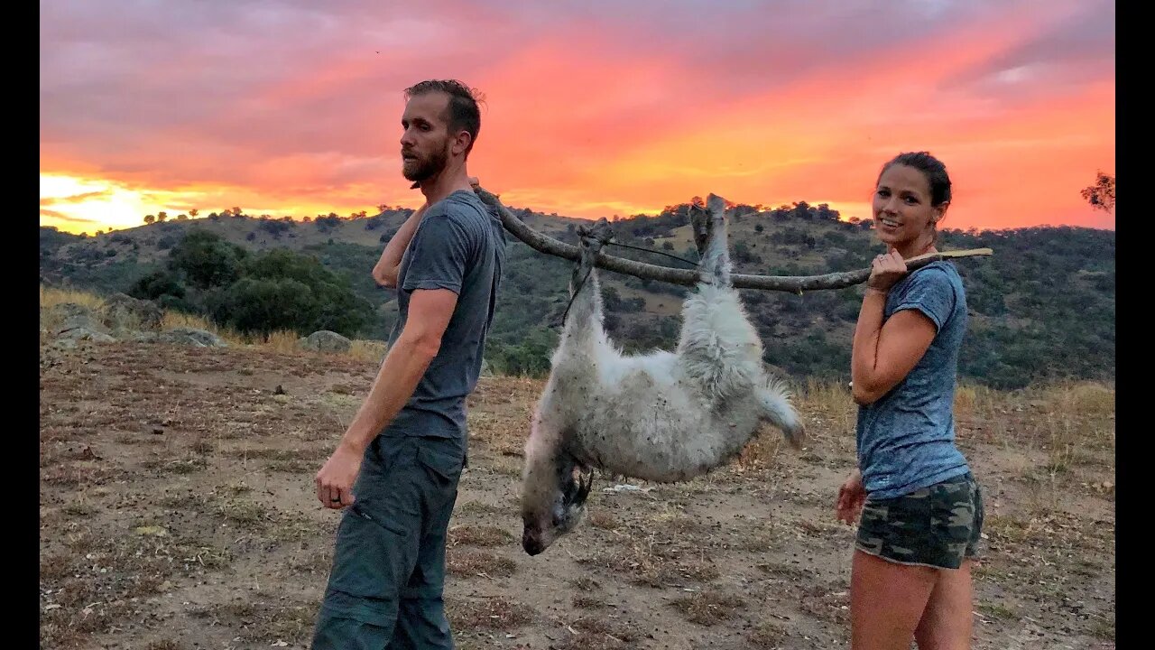 {GRAPHIC} Catch Clean Cook Wild Goat in Australia BARE HANDED! Smoked Goat Ep 3 - It's A Wild Life