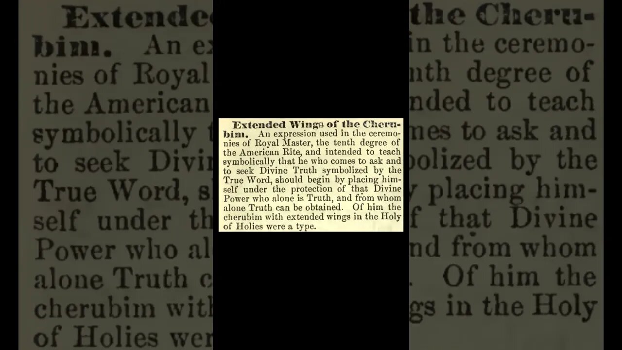 Extended Wings of the Cherubim: Encyclopedia of Freemasonry By Albert G. Mackey