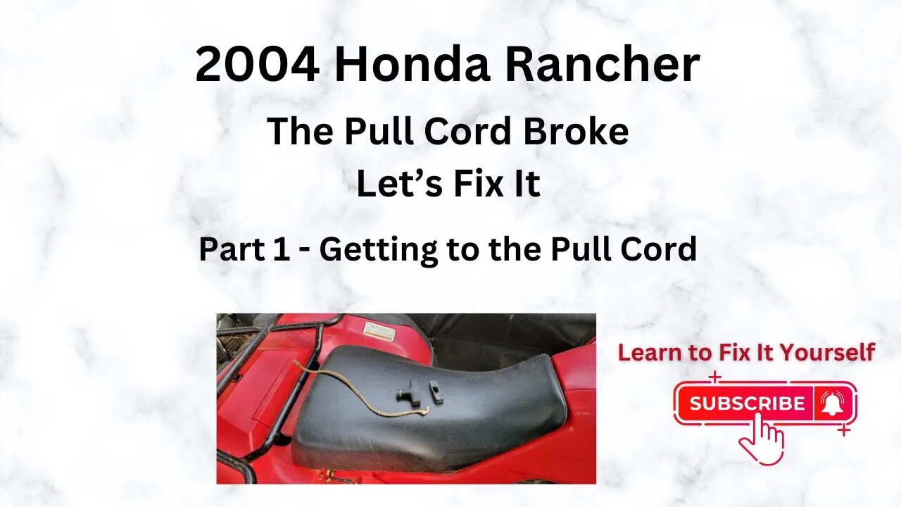 How To Replace Pull Cord on 2004 Honda Rancher