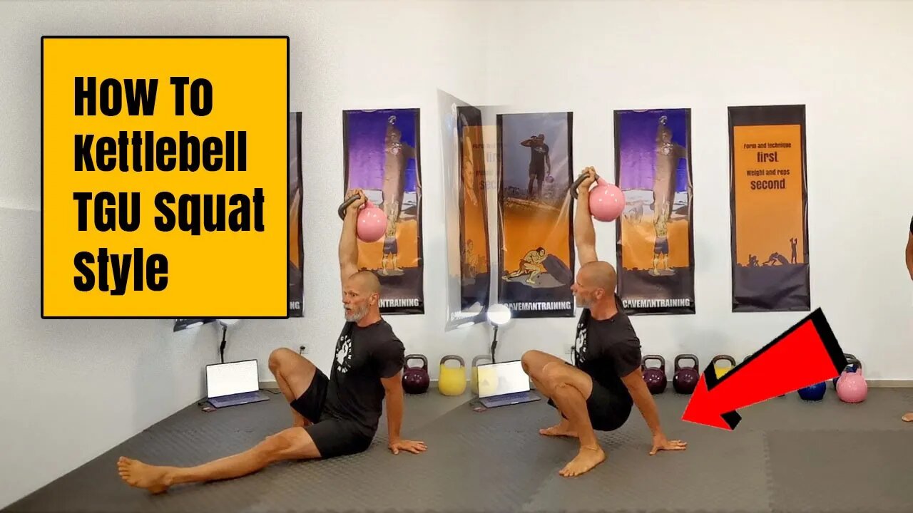 How to Kettlebell TGU Squat Style CAVEMANROM