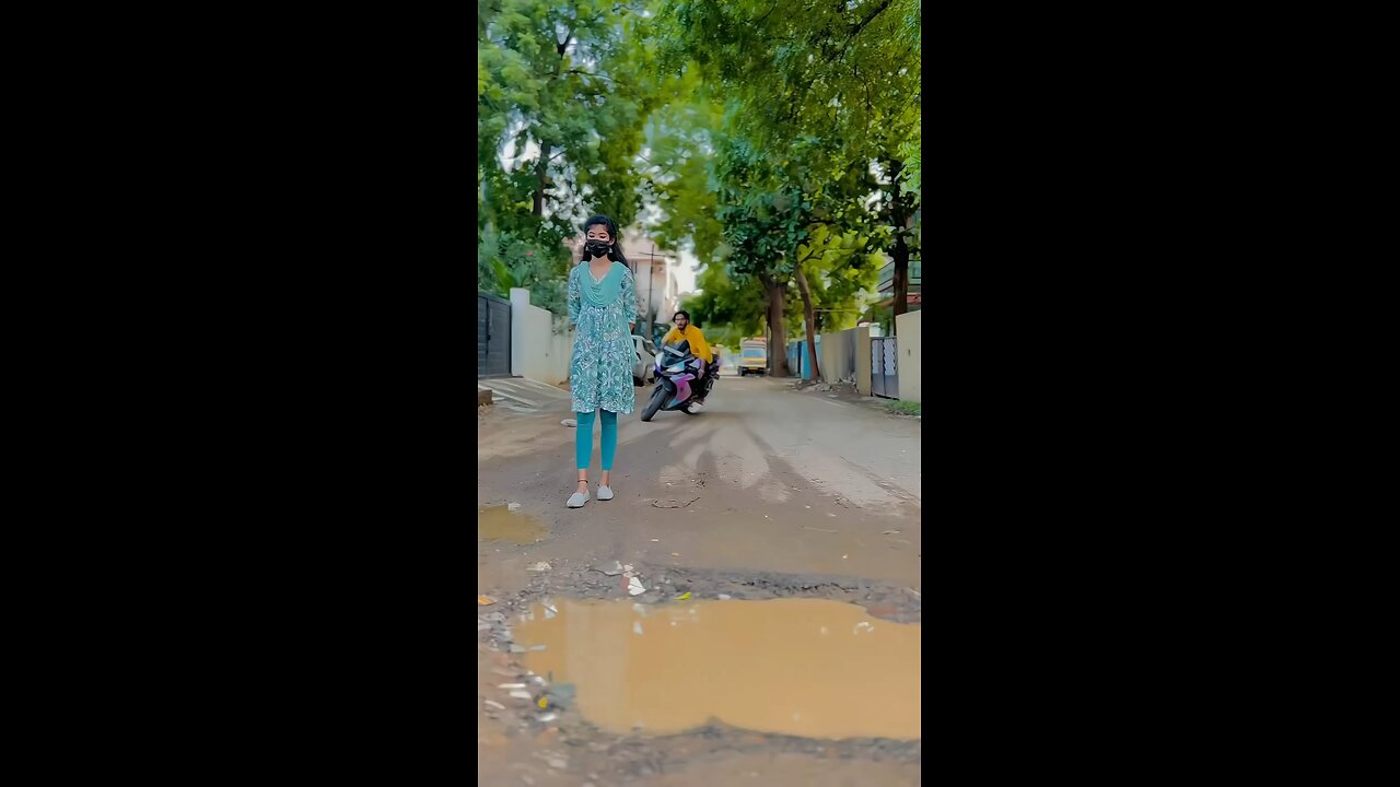 Girls atitude boy bike slow stunt