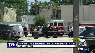 6 workers injured by lightning strike in Wellington, officials say