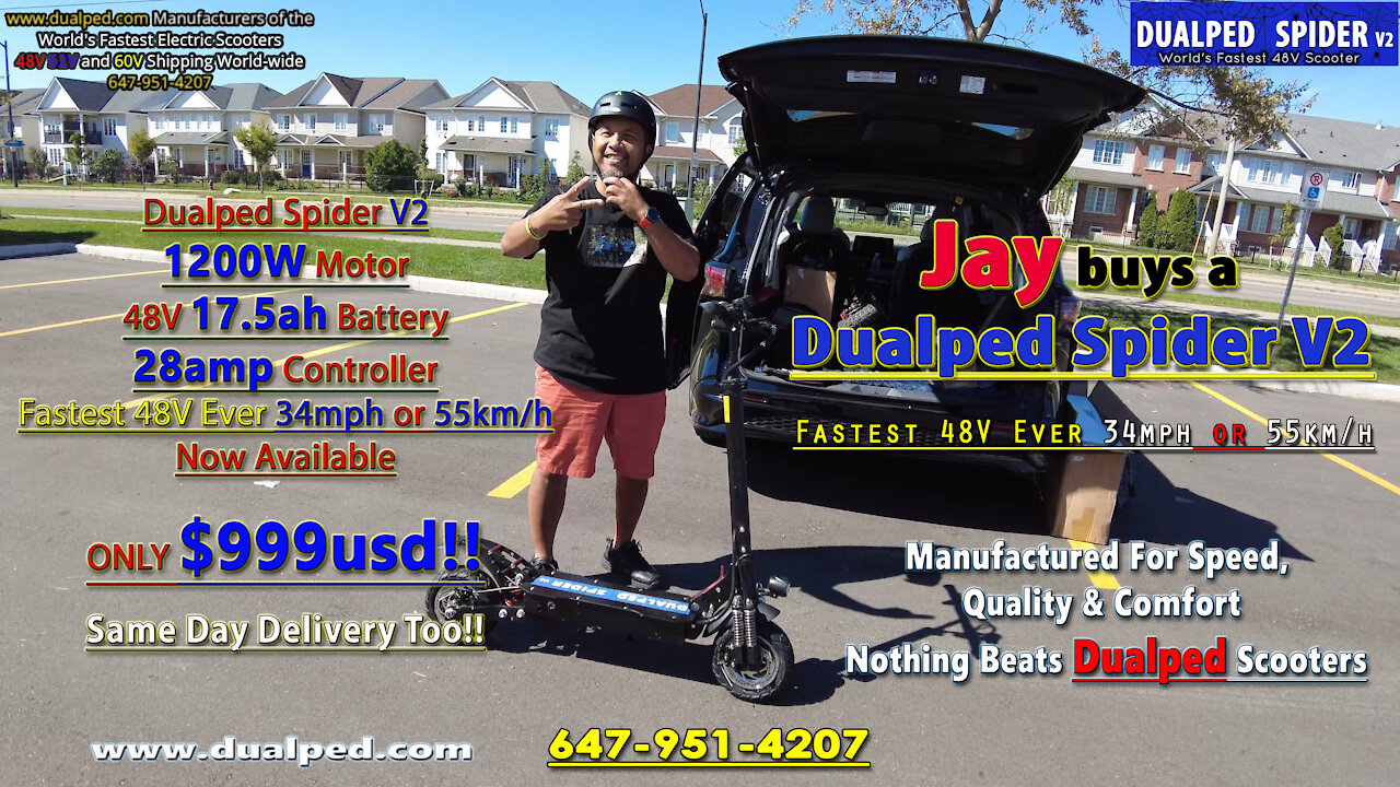 Jay In Milton Buys A Dualped Spider V2 Fastest 48V Anywhere!