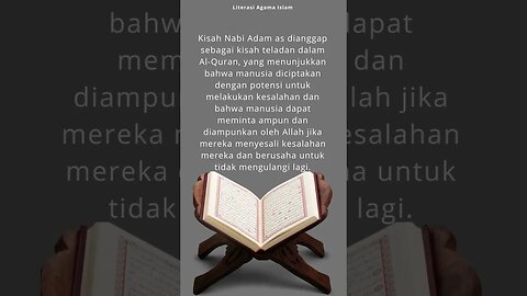 TELADAN KISAH TELADAN NABI ADAM AS #literasi #dakwahislam #agamaislam #shorts