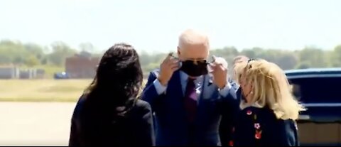 Biden Gives a Middle Finger to CDC Guidance - Puts Mask on Outdoors Near Vaccinated Folks