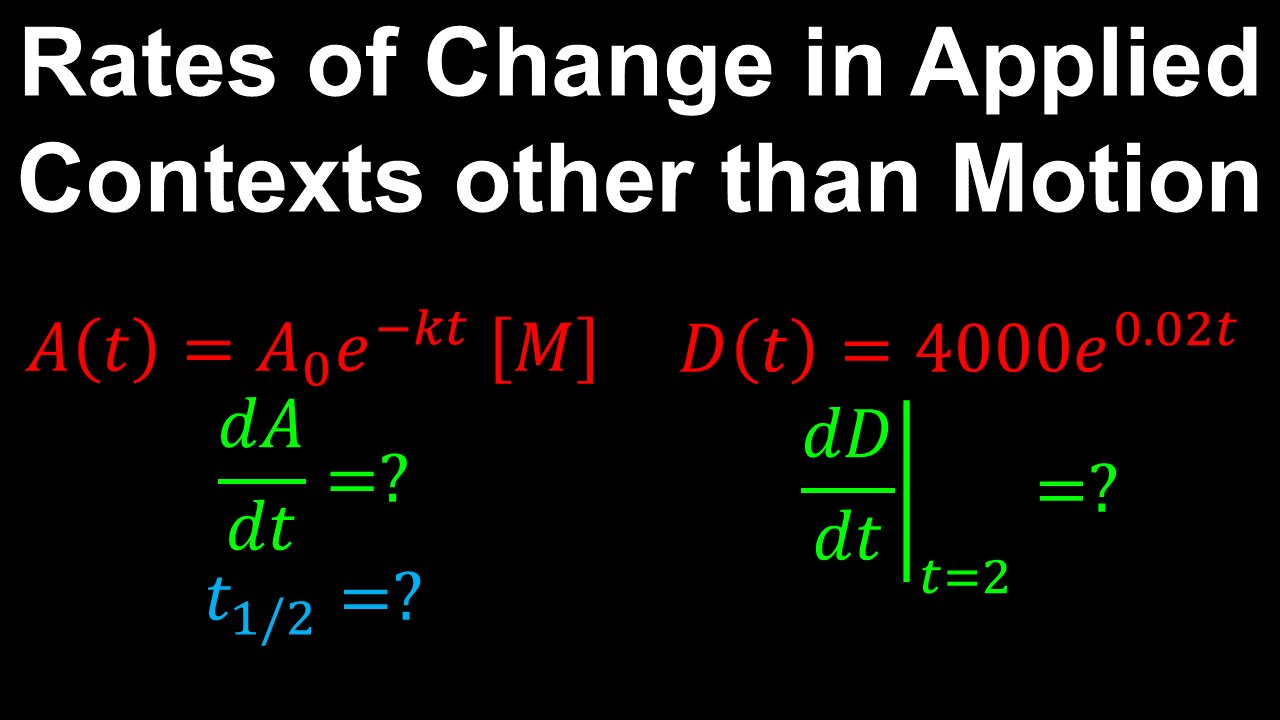 Rates of Change in Applied Contexts, other than Motion, Examples - AP Calculus AB/BC