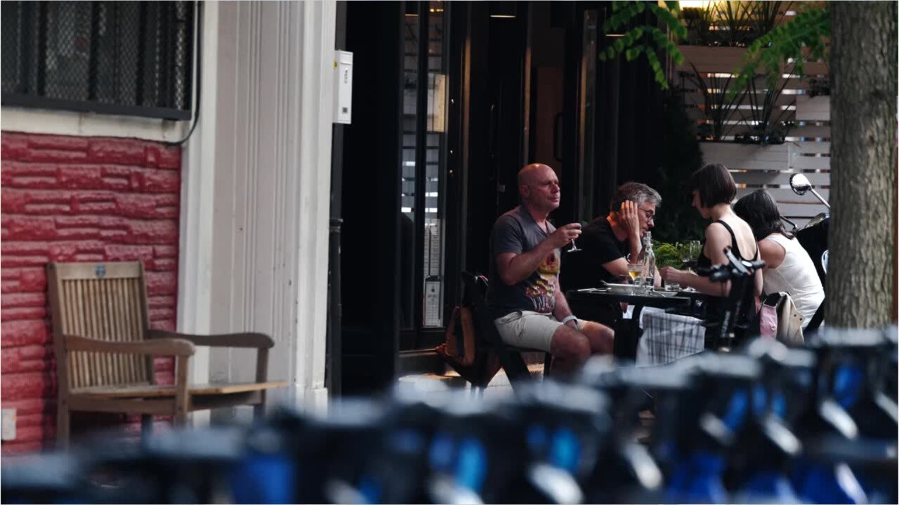 New Yorkers seen dining one year after lockdown