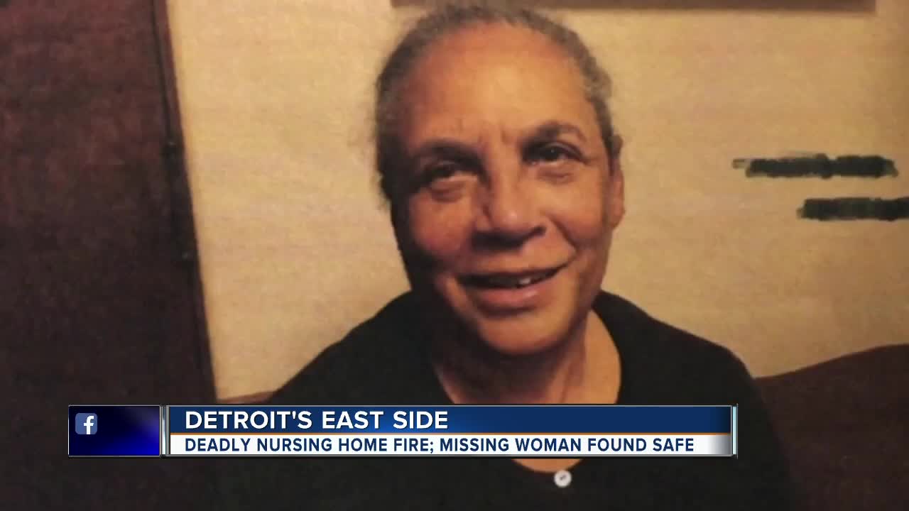 Woman found after deadly fire at senior home on Detroit's east side