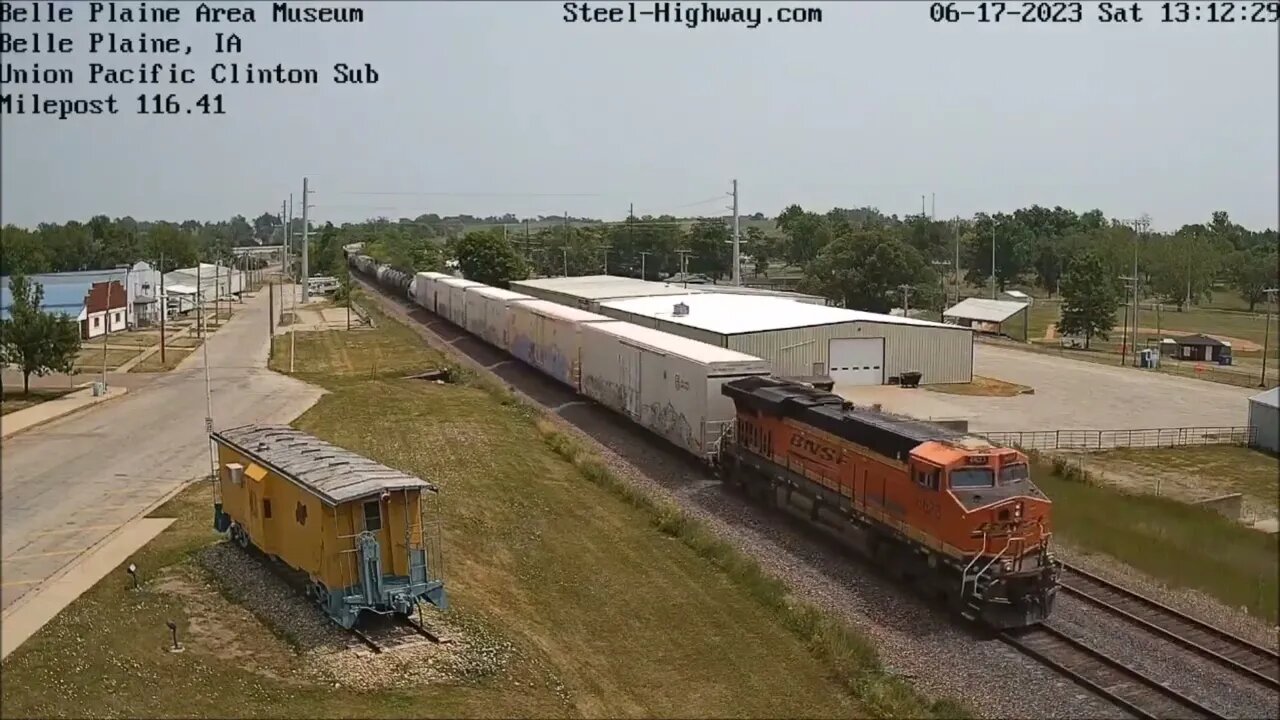 KCS Leading EB Manifest with CSX and BNSF at Belle Plaine, IA on June 17, 2023