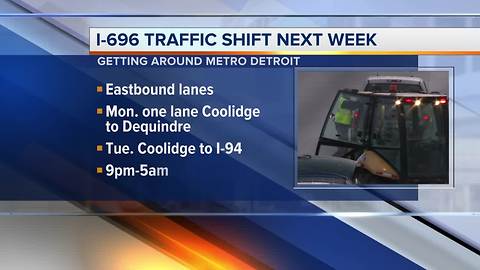 EB I-696 traffic shifting to newly rebuilt WB lanes for 2nd phase of Macomb County road project