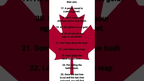 Canadian Proverbs #shorts #shortscanada