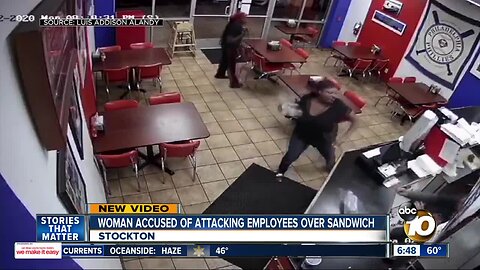 Woman accused of attacking employees over sandwich