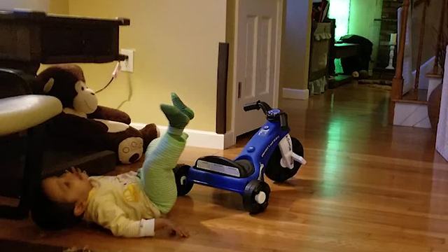 Kid Falls Off The Toy Car