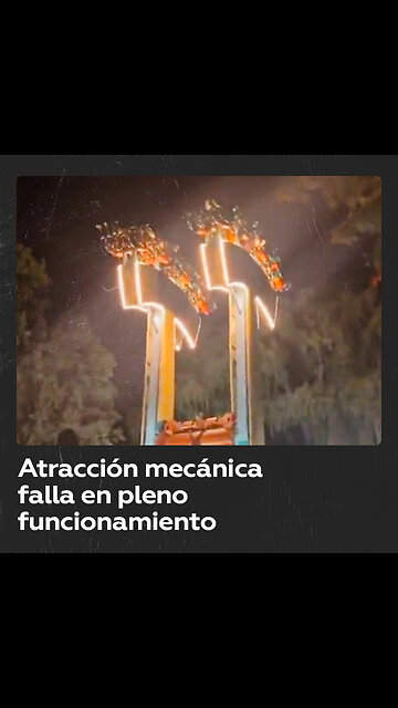 Visitantes quedan boca abajo en una atracción averiada en un parque de diversiones