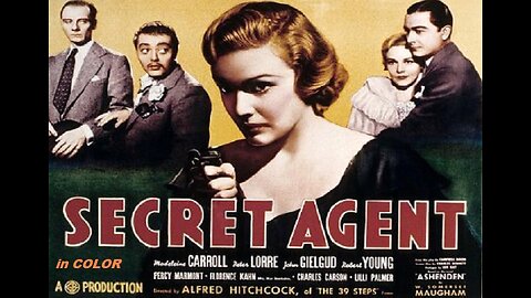 Alfred Hitchcock's SECRET AGENT 1936 in COLOR Early British Production FULL MOVIE