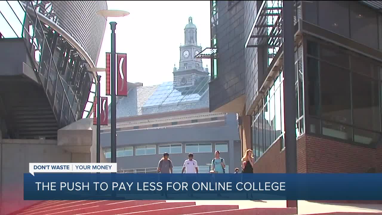 The push to pay less for online college