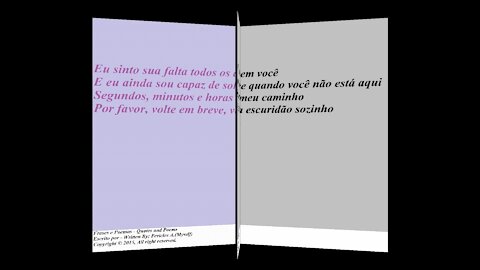 Sinto sua falta todos os dias, sem você, estou perdido na escuridão [Poesia] [Frases e Poemas]