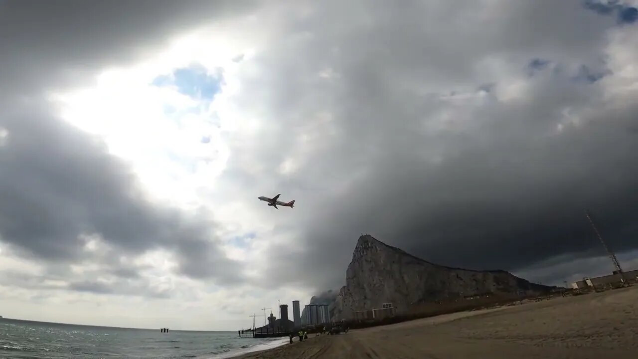 G-EZUZ Depart Gibraltar Wide Angle