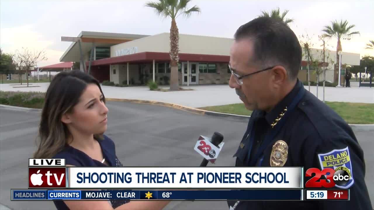 Shooting threat at Pioneer School in Delano