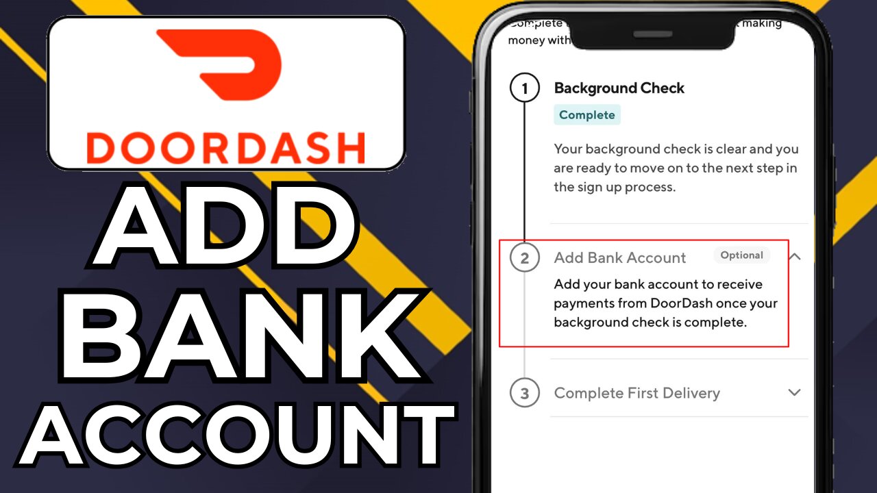 HOW TO ADD BANK ACCOUNT TO DOORDASH