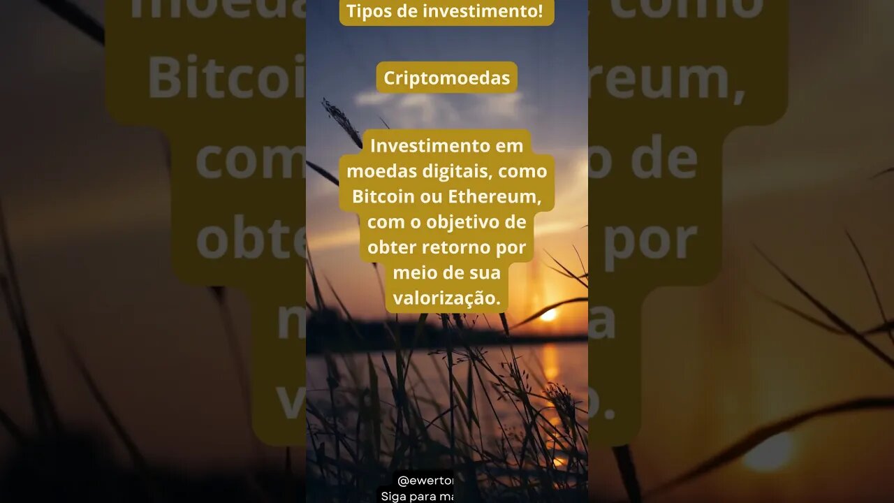 Investimento em criptomoedas #dicas #dinheiro #finance #youtubeshorts