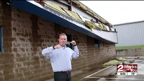 Straight-line winds damage billboards, buildings east of Tulsa International Airport