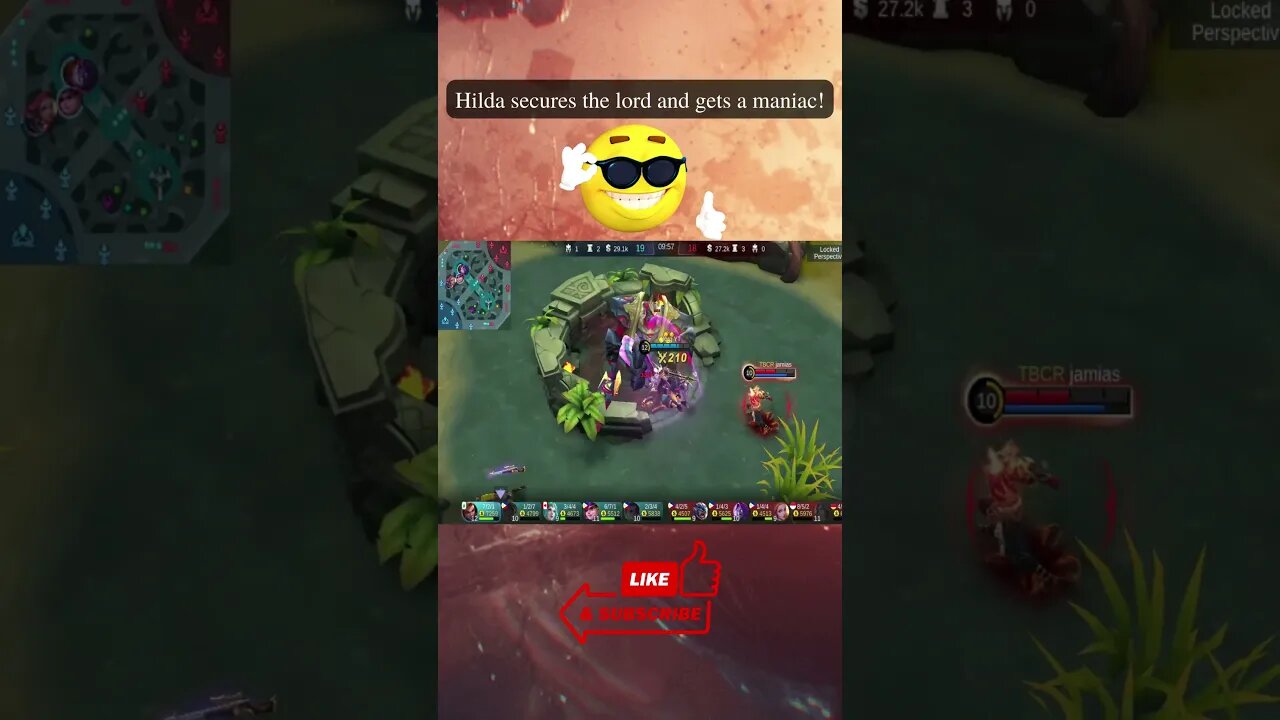 Hilda secures lord with a maniac! #mlbb #mlbbmaniac #hilda