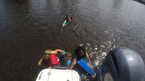 Blasian Babies Family And Friends Enjoy Boating With New Custom Aft Sunshade In Pirates Cove, Part 2