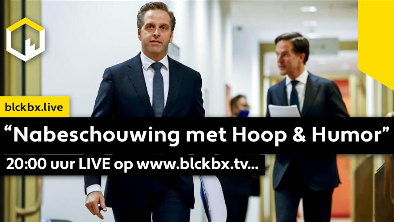 “Nabeschouwing met Hoop & Humor” vanaf 20:00 uur LIVE op www.blckbx.tv...