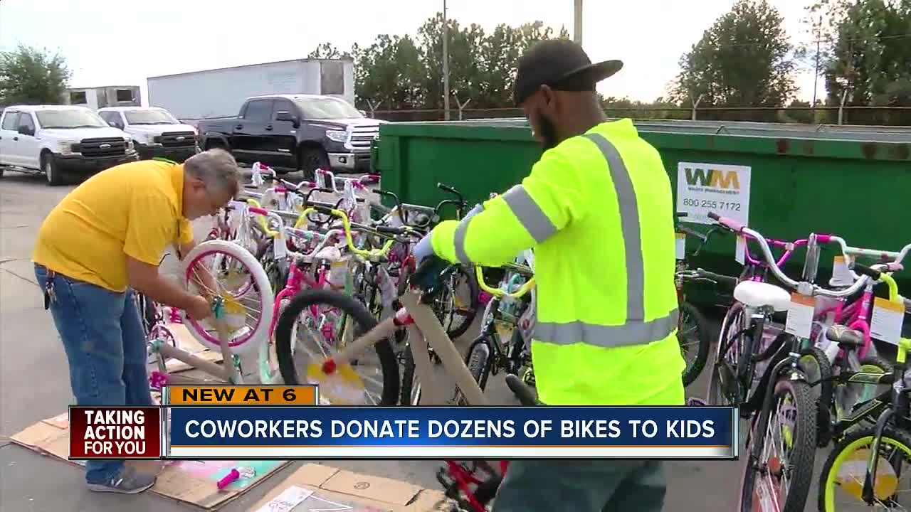 Waste Management Pinellas donates nearly 100 bikes to kids in need