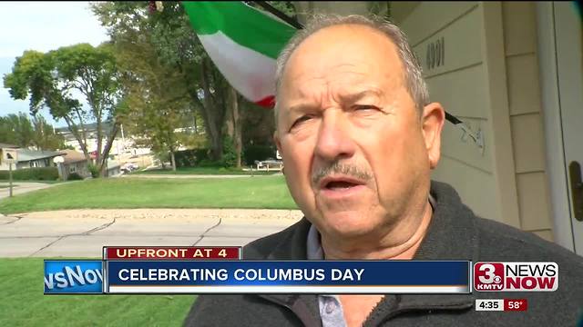 Omaha man flies Italian flag on Columbus Day