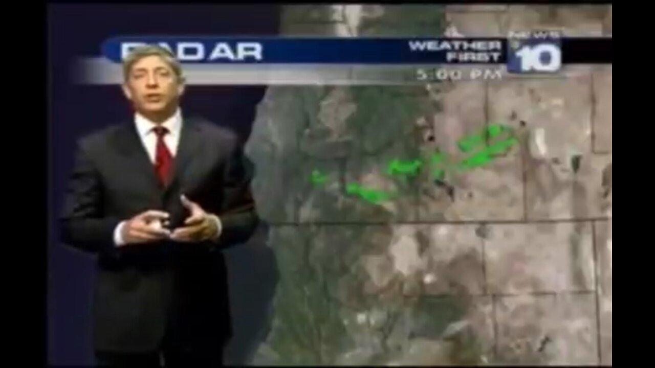 News cast Military chem trails.