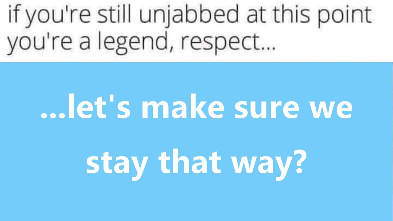 ...let's make sure we stay that way?