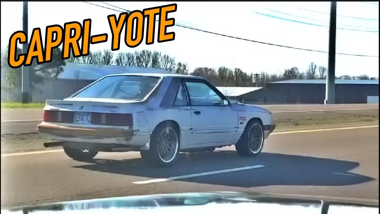 Coyote swapped 82' Capri, and Whipple F100 out on the streets!