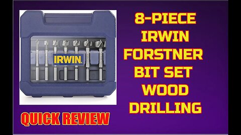 8 Piece IRWIN Wood Drilling Forstner Bit Set with Case