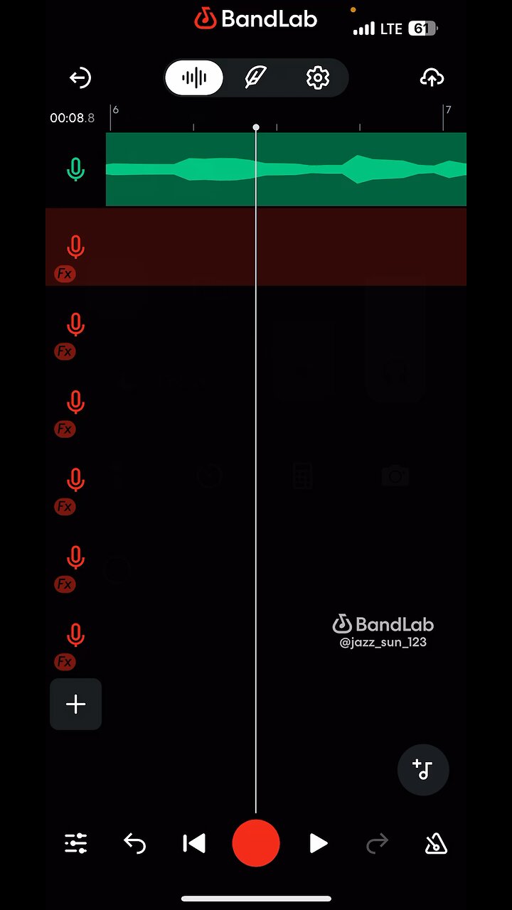 Making a song on BandLab using iPhone headphones
