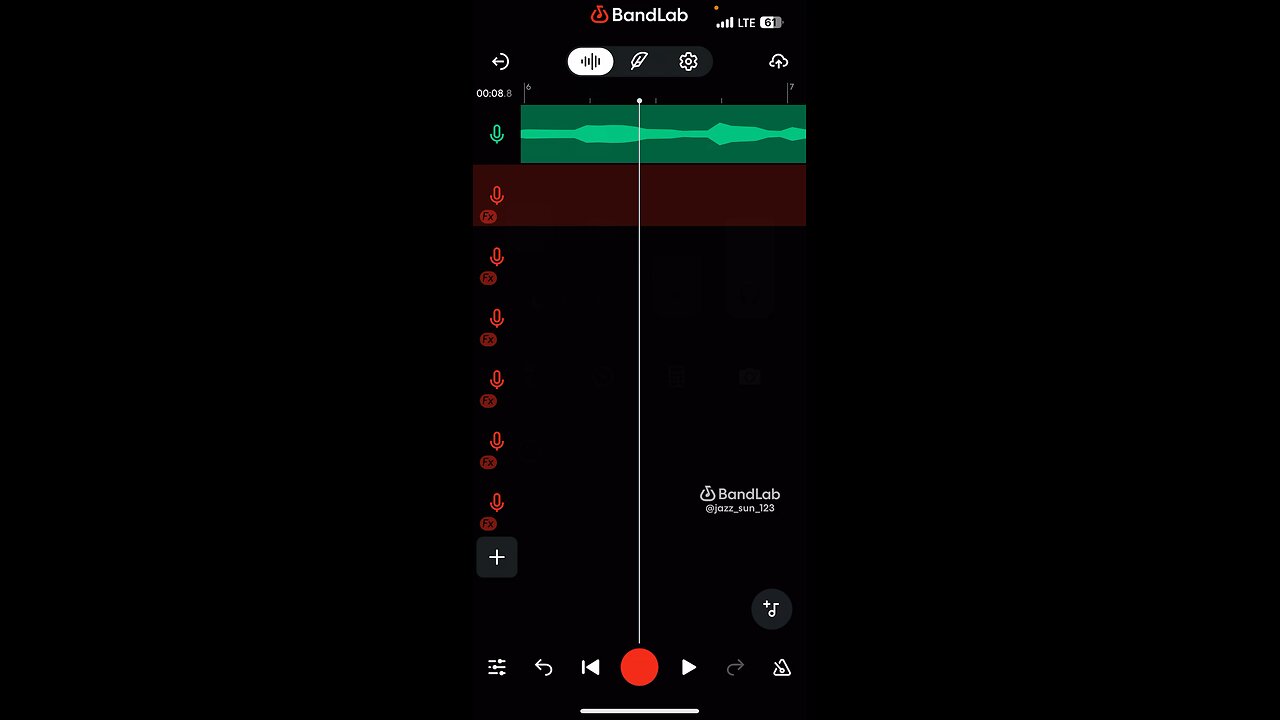 Making a song on BandLab using iPhone headphones