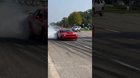 Hellcat Demon Driver Arrested for MASSIVE Burnout #woodwarddreamcruise #hellcat #dodgechallenger