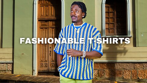 Men Wearing Open Stitch Stripe T-Shirts For Casual Fashion