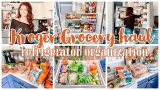 KROGER GROCERY HAUL + REFRIGERATOR ORGANIZATION | SATISFYING REFRIGERATOR ORGANIZATION