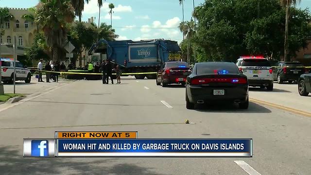 Woman hit, killed by garbage truck on Davis Islands, TPD investigating