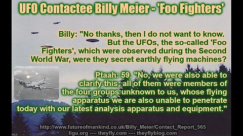 Billy Meier UFO Contact Reports - Foo Fighters